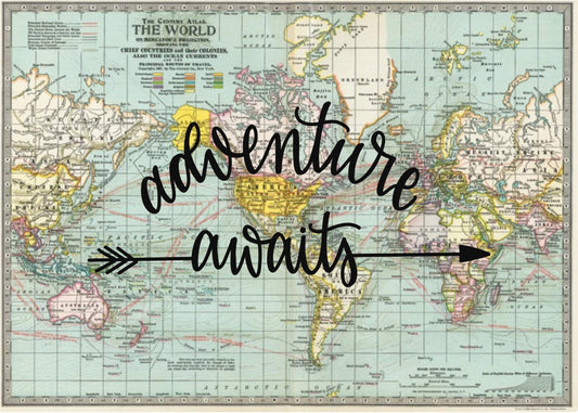 Adventure Awaits - 20x28 World Multi-Color Map